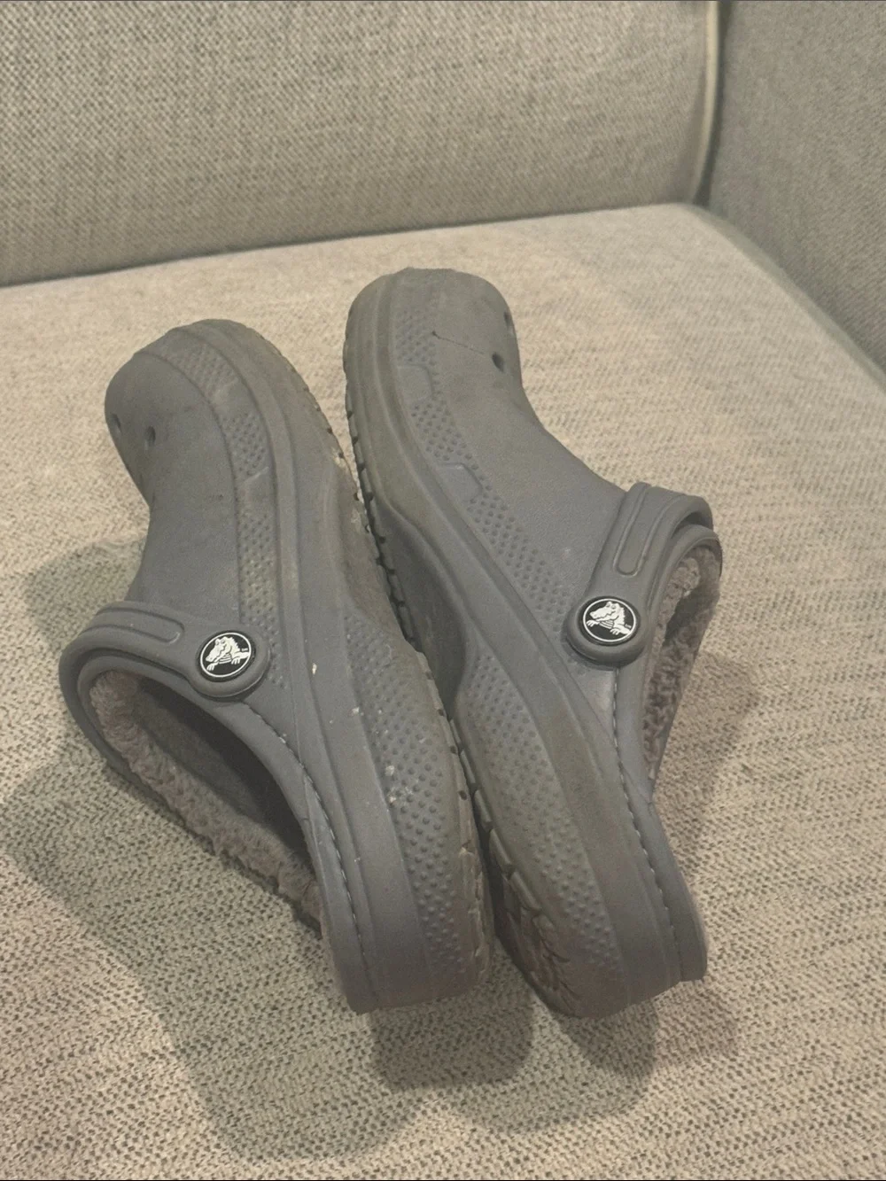 CROCS Kids Classic Lined Clog - Charcoal Gray J2
